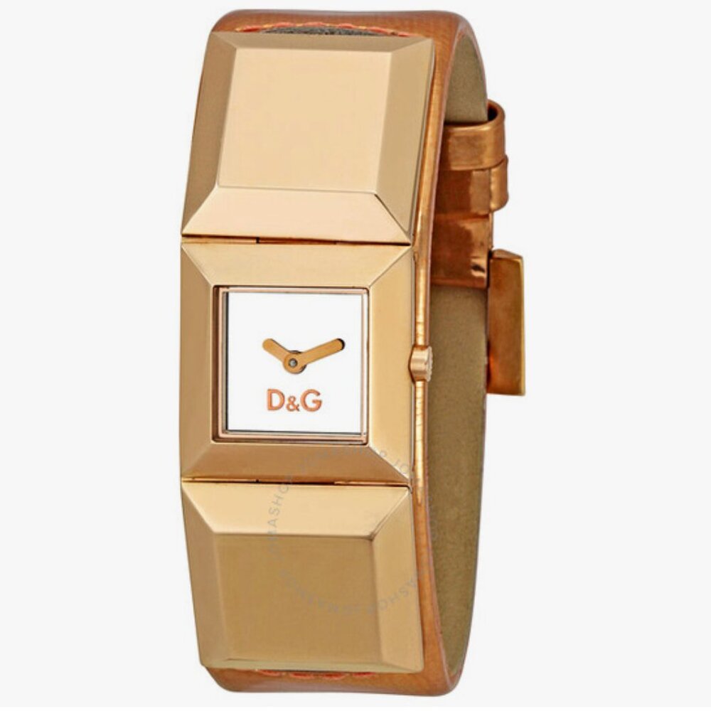 DOLCE & GABBANA D&G JEWELS DANCE ROSE GOLD WATCH WITH LEATHER BAND DW0271
